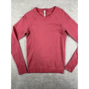 Lululemon Rest Less Long Sleeve Athletic Top Jacquard Pattern Women Size 6 Pink